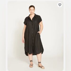 NWT - Universal Standard - Dune Linen Shirt Dress - Black